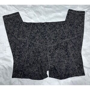 Athleta Salutation Stash Pocket Gravel  Womens SP Black Beige Leggings‎ Crop